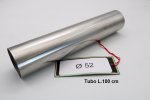 Inox tube Aii 304 Tig GPR ES.203 Brushed Stainless steel L.100cm D.52mm x 1mm